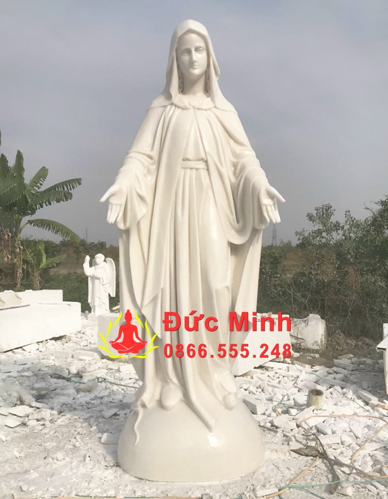 Tượng Đức mẹ ban Ơn Bằng Đá Non Nước Trắng Đẹp