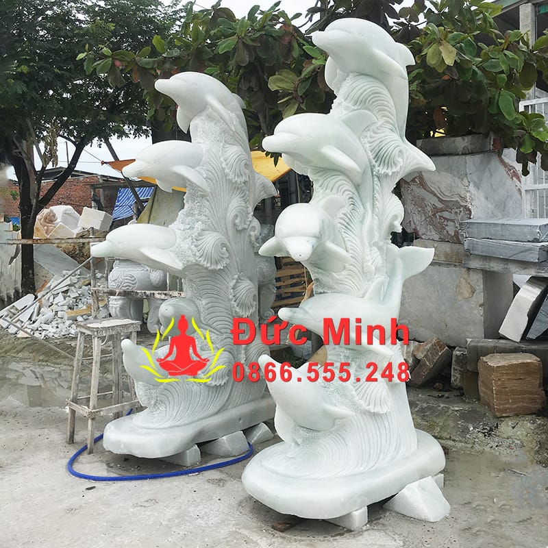 Tượng Cá Heo Đá Phong Thủy Đá Tự Nhiên Nguyên Khối