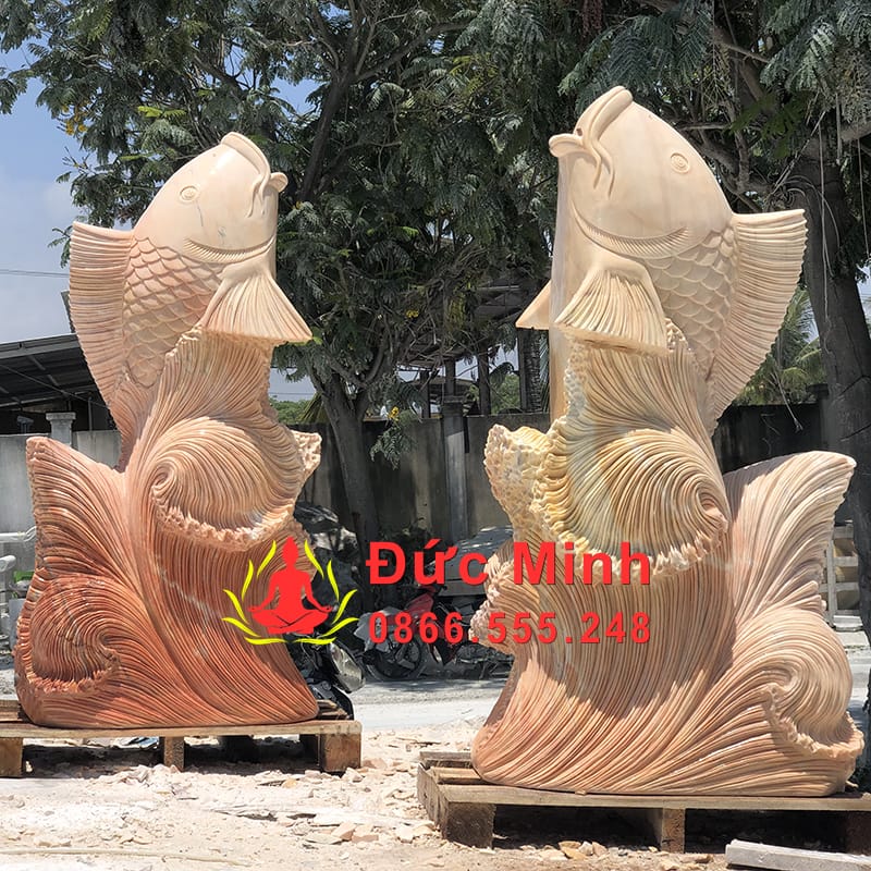 Tượng Cá Chép Đá Phong Thủy Nguyên Khối Đẹp Tại Khánh Hòa