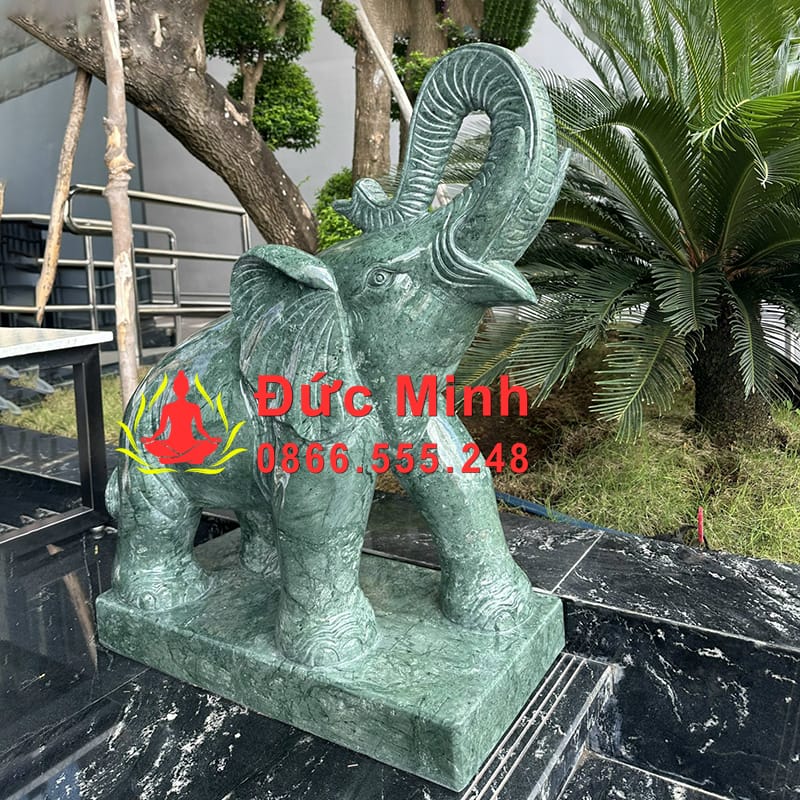 Tượng Voi Phong Thủy Đá Xanh Ấn Độ Đẹp