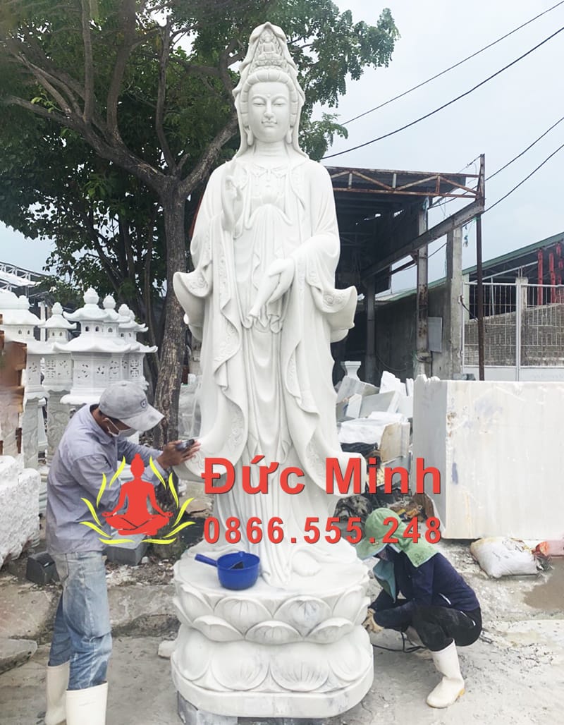 Tượng Mẹ Quan Âm Đá Trắng Cao 5m