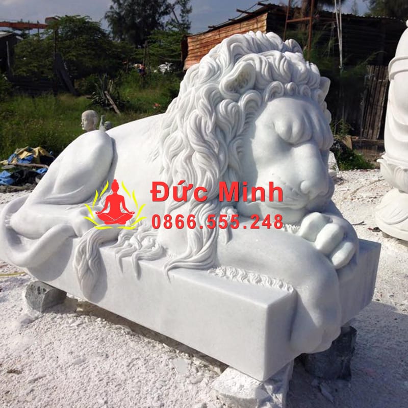 Tượng Sư Tử Đá Nằm Phong Thủy Cho Gia Chủ