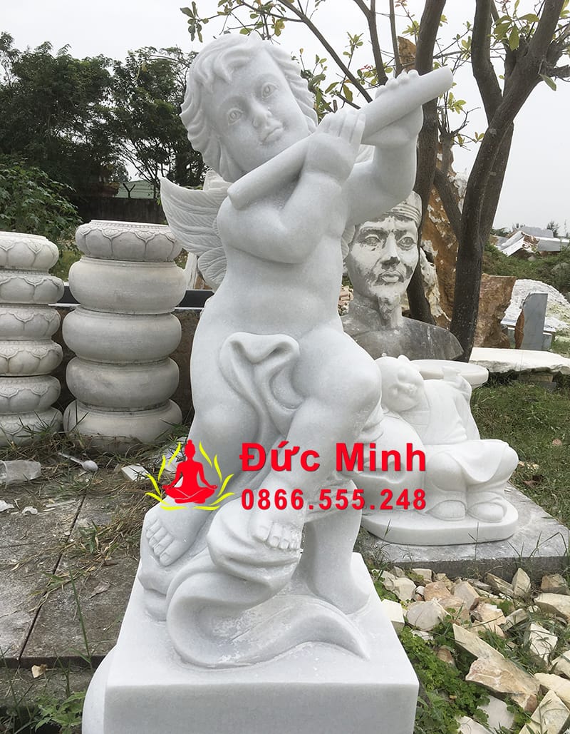 Tượng Thiên Thần Nhỏ Thổi Sáo Đá Non Nước Đẹp