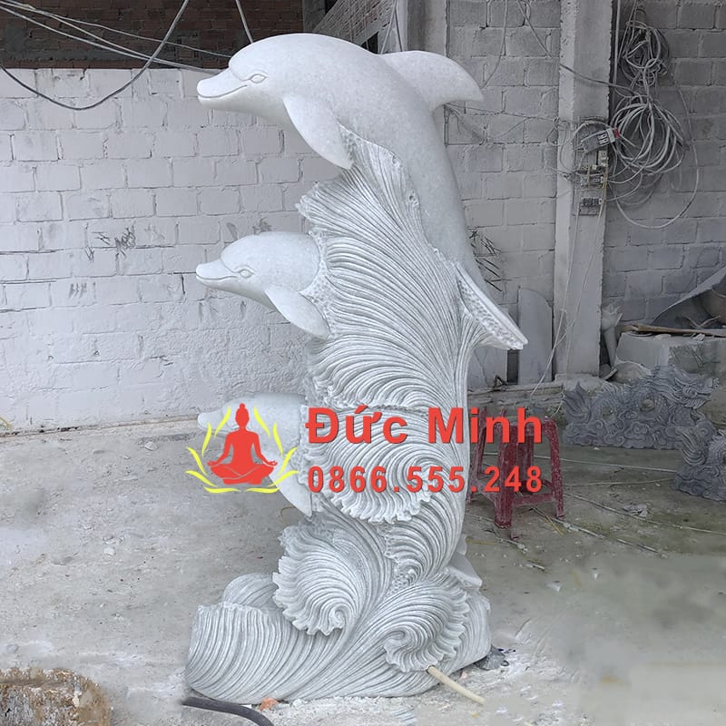 Tượng Cá Heo Đá Tự Nhiên Cao 2m