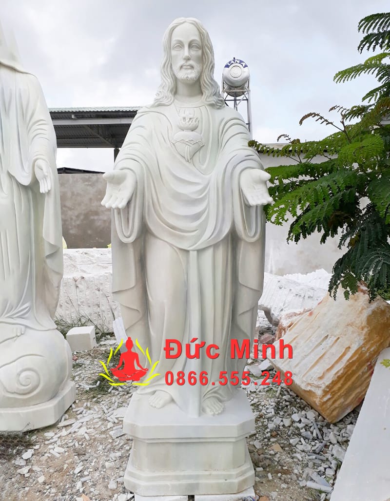 Tượng Chúa Thánh Tâm Đá Cẩm Thạch Cao Cấp