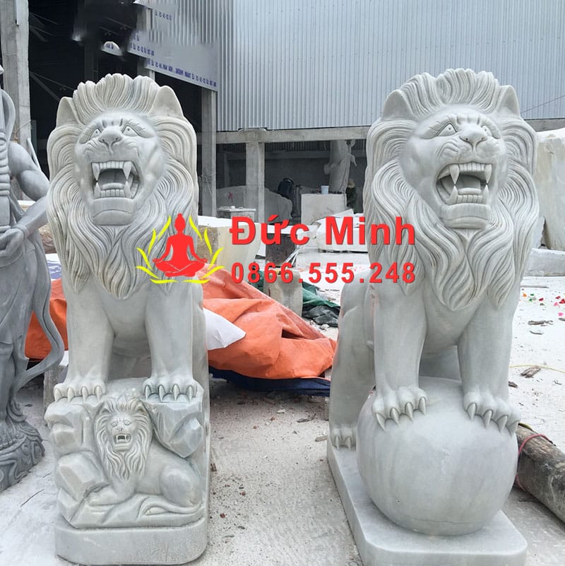 Cặp Sư Tử Đá Phong Thủy Trấn Cổng Đẹp Nhất