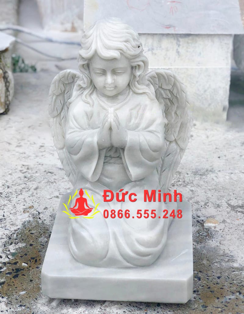 Tượng Thiên Thần Nhỏ Quỳ Chắp Tay Đá Non Nước Đẹp