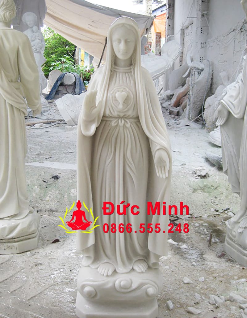 Tượng Đức Mẹ Fatima Bằng Đá Cẩm Thạch Đẹp Tại Thái Bình