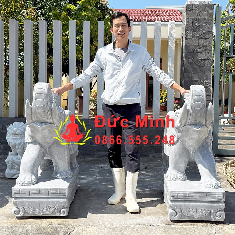 Tượng Voi Đá Xám Phong Thủy Đẹp Tại Ninh Bình