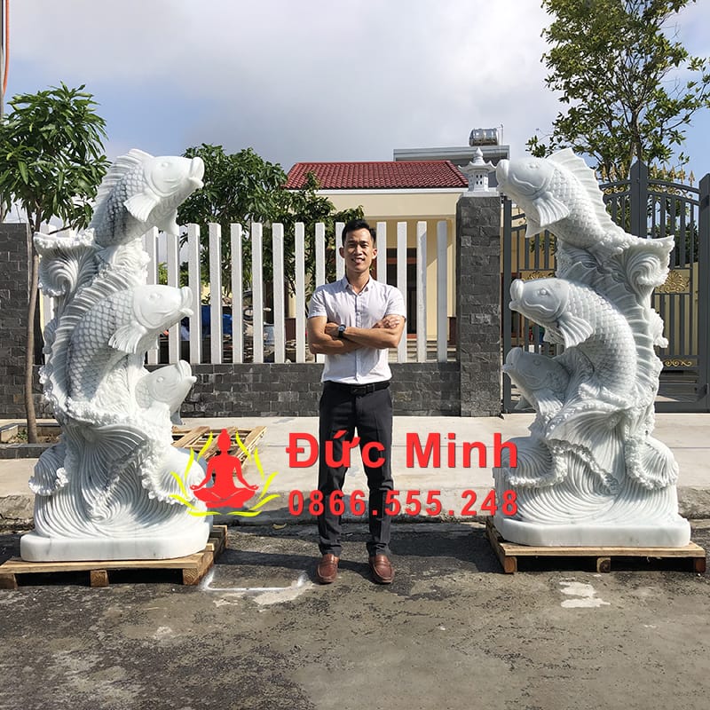 Tượng Cá Chép Đá  Đẹp Trưng Bày Khu Nghĩ Dưỡng
