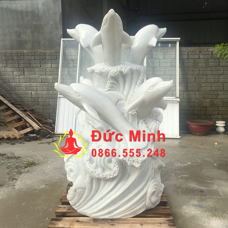 Tượng Cá Heo Đá Cẩm Thạch Để Giữa Hồ Cá Đẹp
