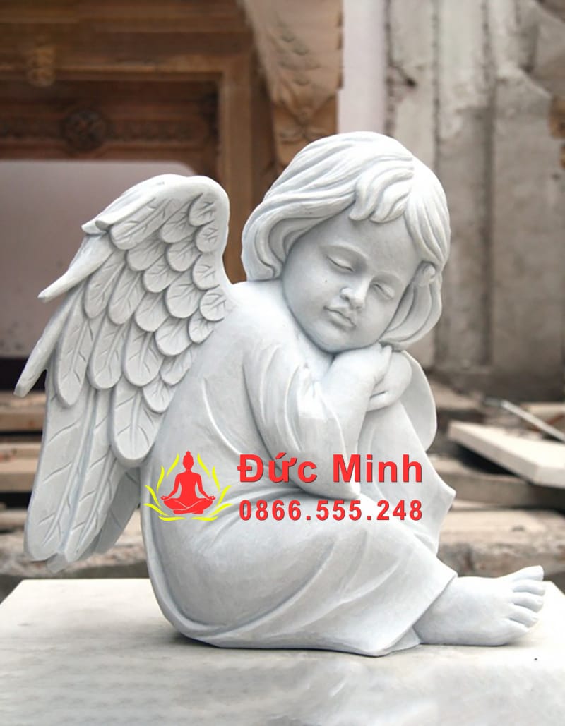 Tượng Thiên Thần Nhỏ Ngủ Đá Tự Nhiên Nguyên Khối Đẹp