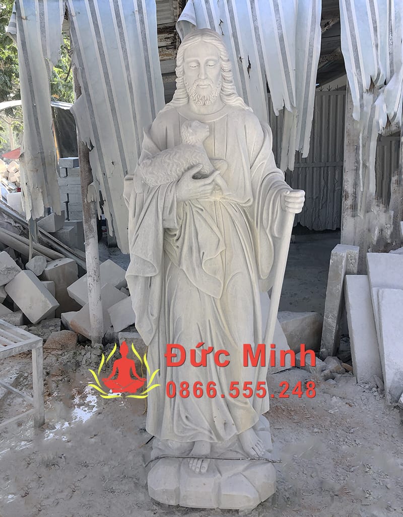 Tượng Chúa Chiên Lành Bằng Đá Cẩm Thạch Đẹp Nhất Tại Ninh Bình