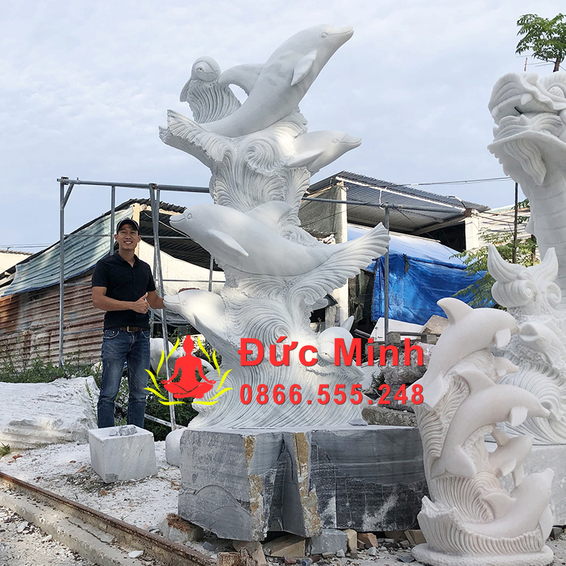 Tượng Cá Heo Đá Cẩm Thạch Đẹp Tại Đà Nẵng