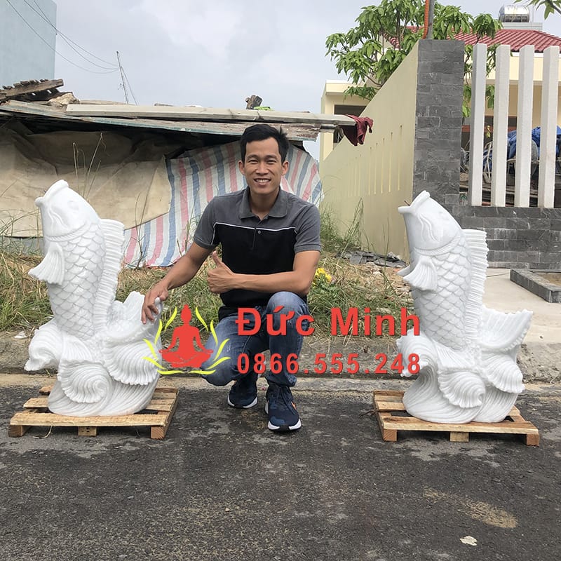 Tượng Cá Chép Đá Phong Thủy Trưng Bày Đẹp