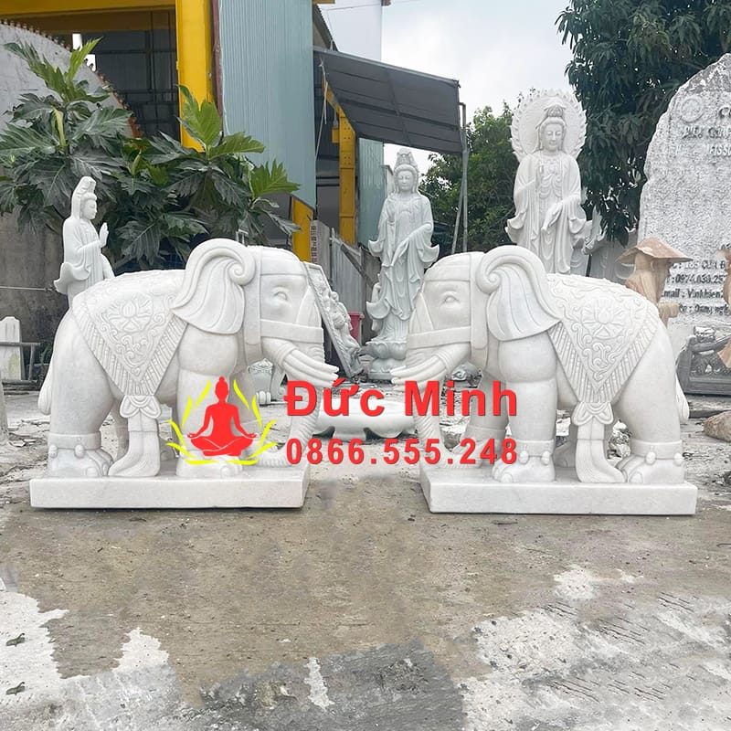 Tượng Voi Đá Cẩm Thạch Phong Thủy Đẹp Tại Ninh Bình