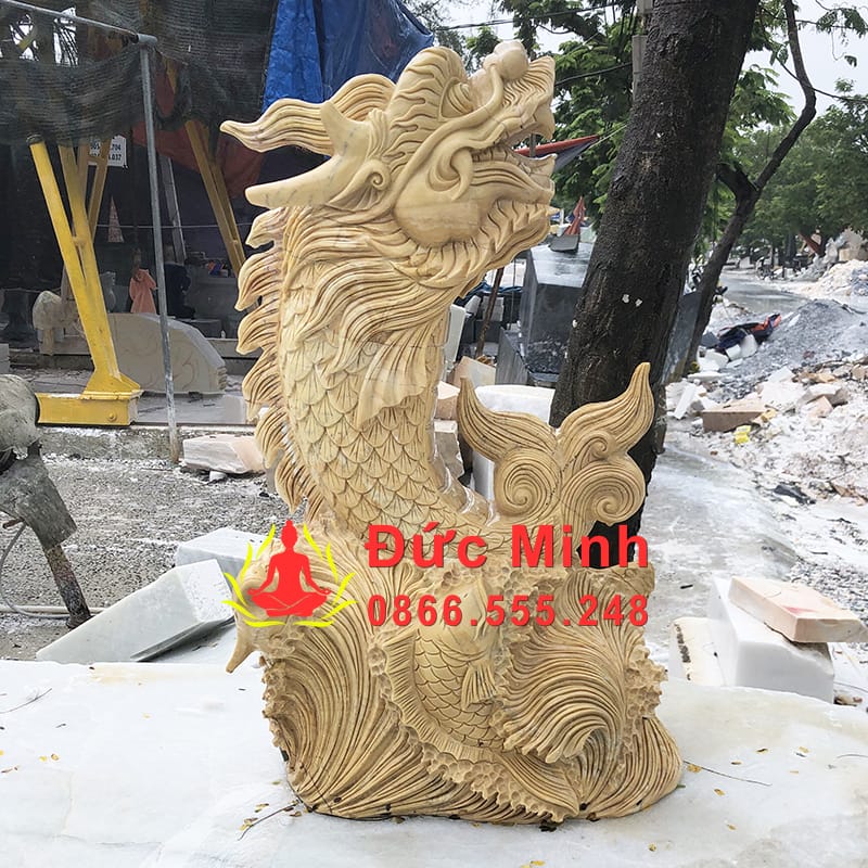 Tượng Cá Chép Đá Hóa Rồng Phong Thủy Đẹp Tại Hải Phòng
