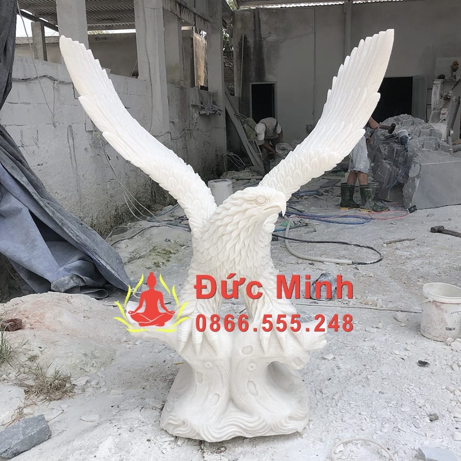 Tượng Đại Bàng Tung Cánh Đá Trắng Non Nước Đẹp