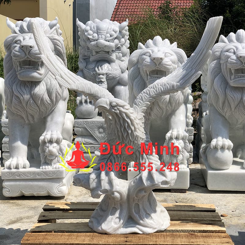 Tượng Đại Bàng Đá Tung Cánh Bằng Đá Cẩm Thạch Đẹp Nhất