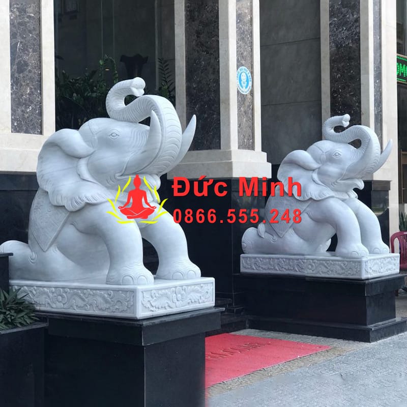 Tượng Voi Phong Thủy Đá cẩm Thạch Đẹp