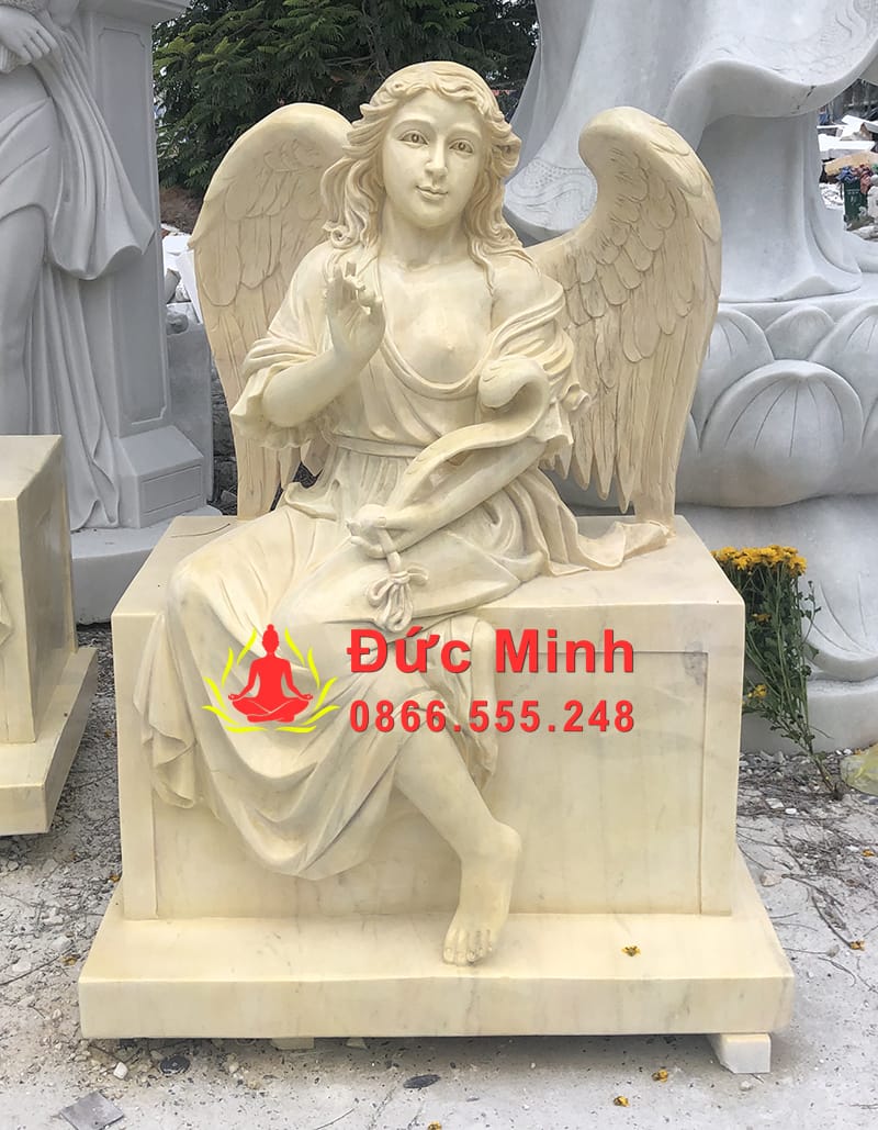 Tượng Thiên Thần Bình Yên Đá Nguyên Khối Đẹp