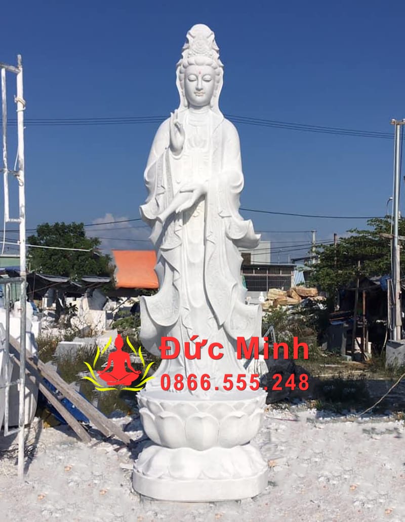 Tượng Quán Thế Âm Đá Cẩm Thạch Trắng Nghệ Thuật Tại Đà Nẵng