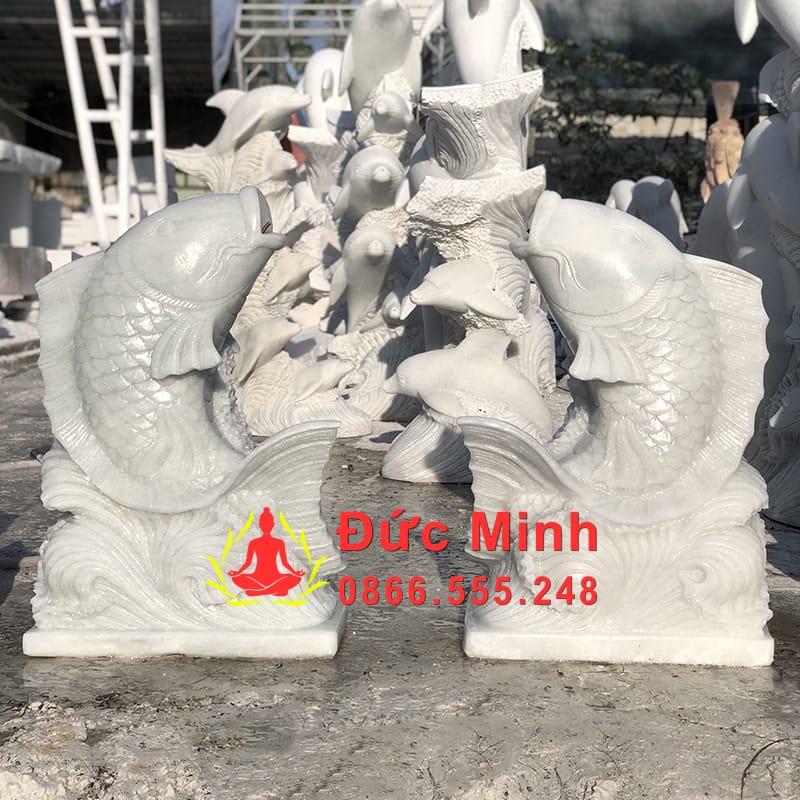 Tượng Cá Chép Đá Phong Thủy Nguyên Khối Đẹp Tại Bắc Ninh