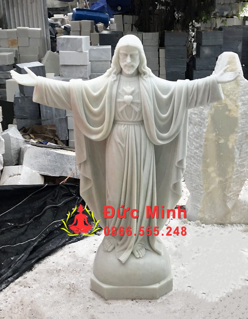 Tượng Chúa Cứu Thế Đá Cẩm Thạch Trắng Đẹp