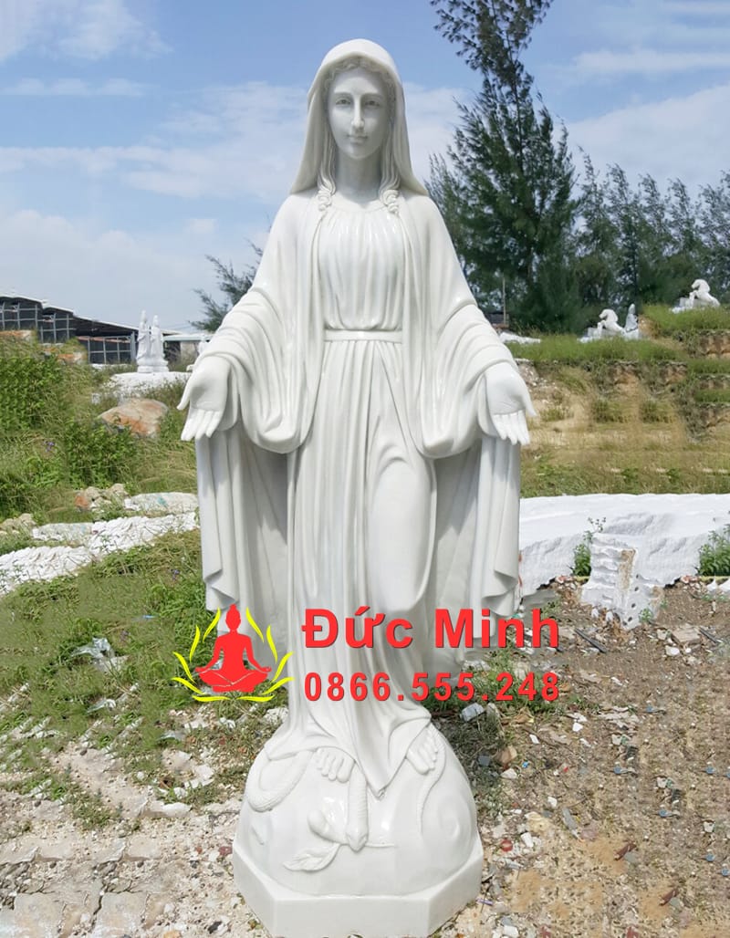 Tượng Đức Mẹ Ban Ơn Bằng Đá Cẩm Thạch Đẹp Tại Lâm Đồng