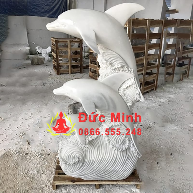 Tượng Cá Heo Đá Cẩm Thạch Đẹp Tại Quảng Ninh