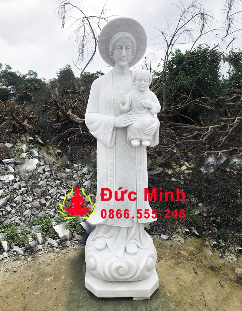 Tượng Đức Mẹ La Vang Bằng Đá Trắng Đẹp Tại Sài Gòn