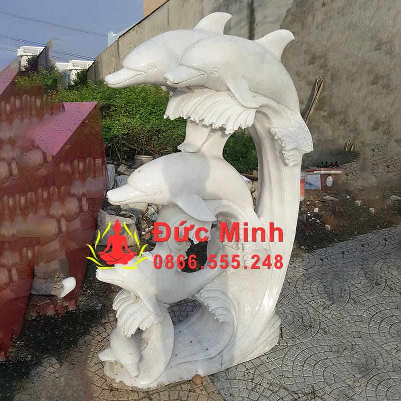 Tượng Cá Heo Đá Non Nước Cao 1m6