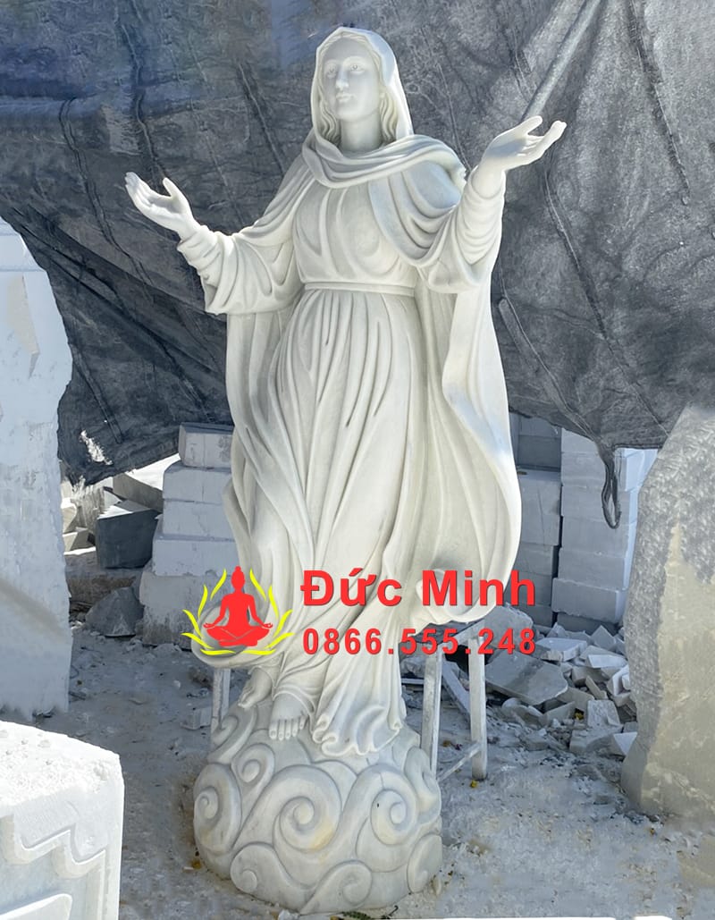 Tượng Đức Mẹ Dang Tay Đá Mỹ Nghệ Cao Cấp