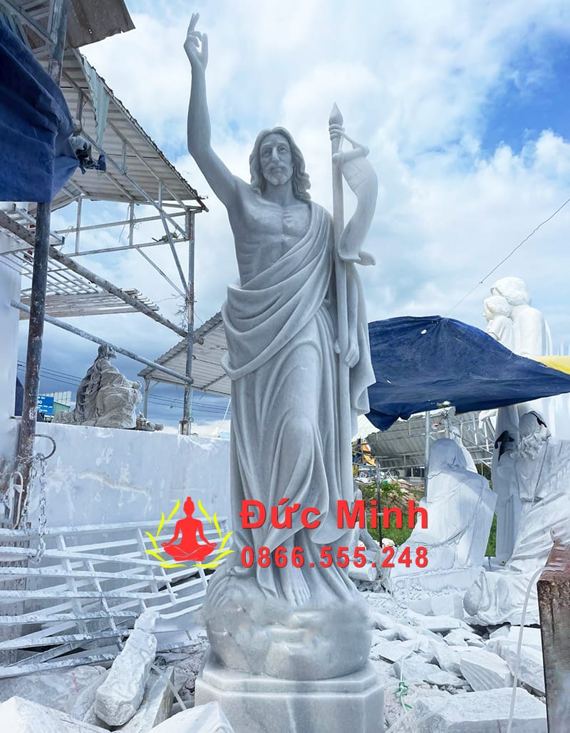 Tượng Chúa Phục Sinh Đá Cẩm Thạch Trắng Đồng Nai