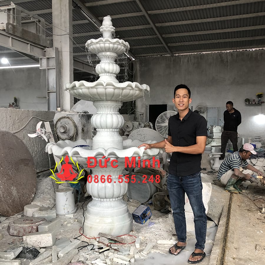 Đài Phun Nước Đá Cẩm Thạch Để Sân Vườn Đẹp