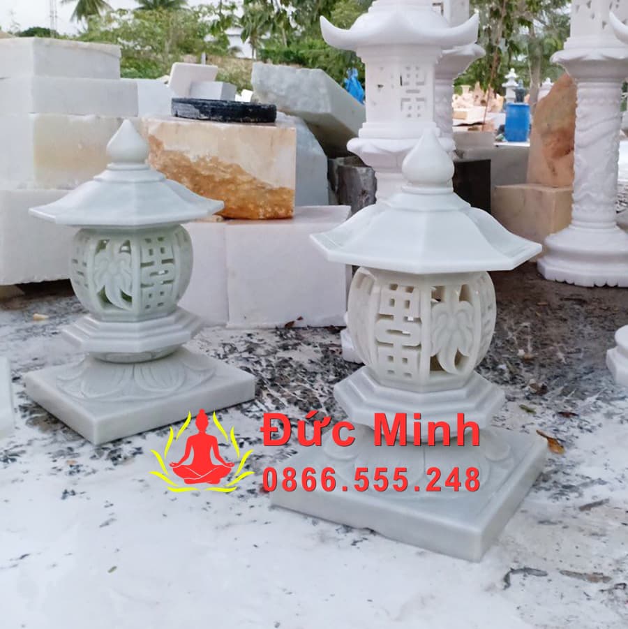 Đèn Đá Trắng Đẹp Để Trụ Cổng Nhà Đẹp