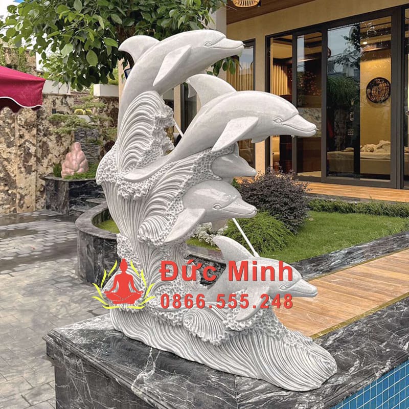 Tượng Cá Heo Đá Trang Trí Hồ Bơi Đẹp