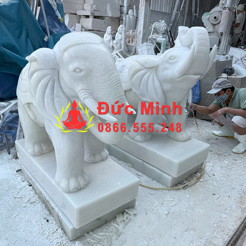 Tượng Voi Đá Cẩm Thạch Phong Thủy Đẹp Tại Yên Bái