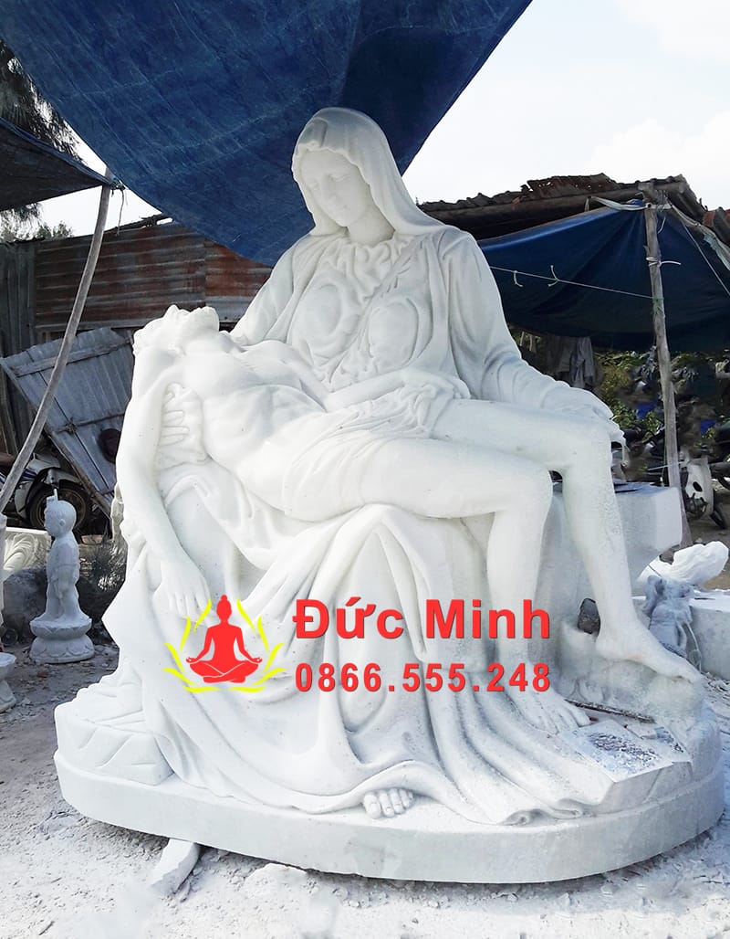 Tượng Đức Mẹ Sầu Bi Đá Trắng Đẹp