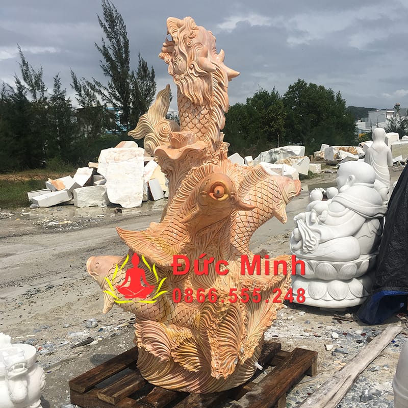Tượng Cá Chép Đá Phong Thủy Phun Nước Đẹp
