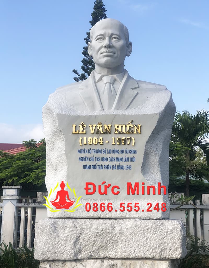 Tượng Chân Dung Lê Văn Hiến Đá Cẩm Thạch Nguyên Khối