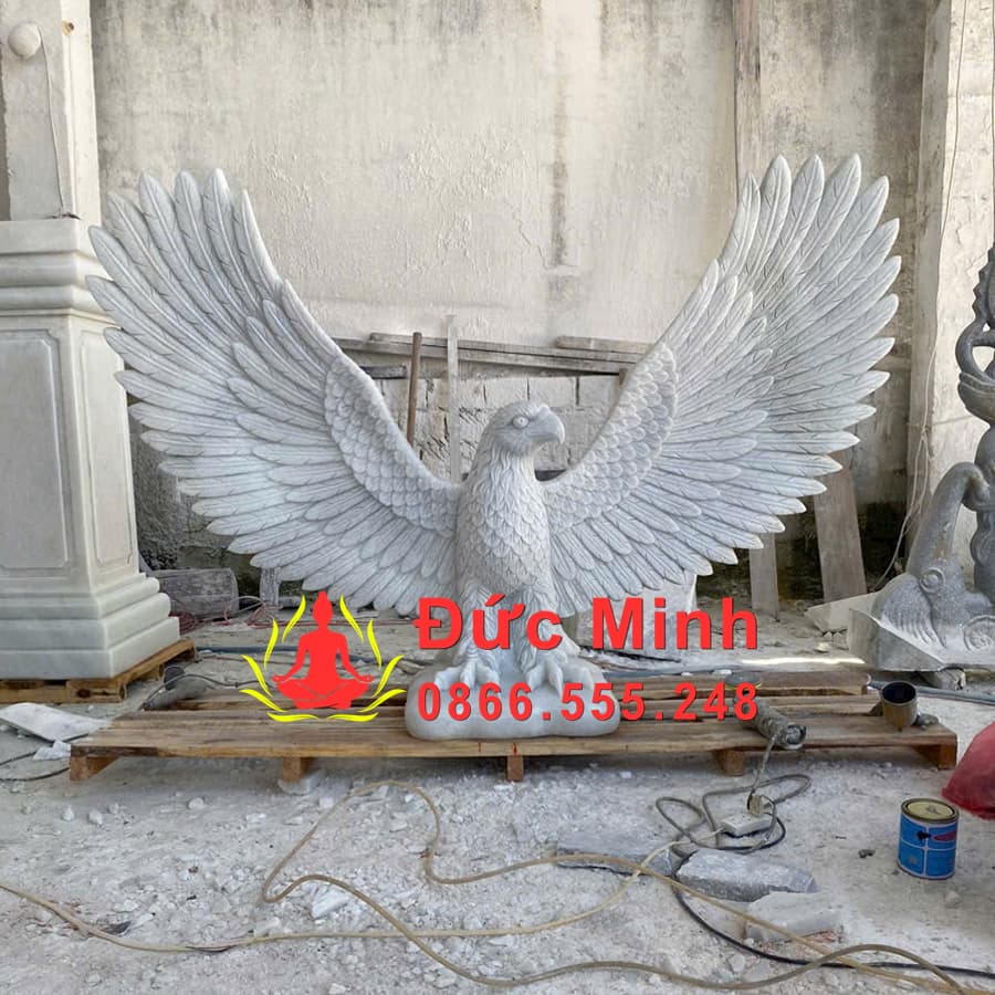 Tượng Đại Bàng Tung Cánh Đá Cẩm Thạch Nguyên Khối Đẹp