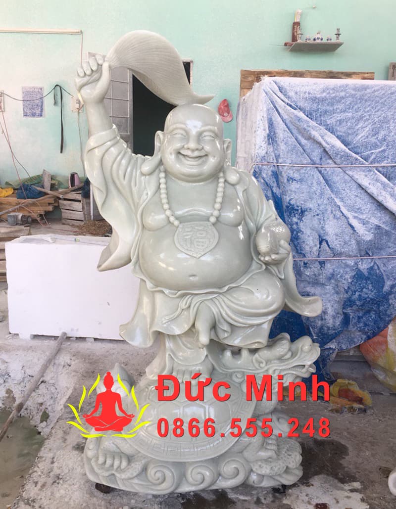 Tượng Phật Di Lặc Long Quy Đá Cẩm Thạch