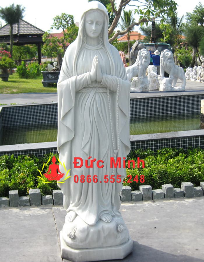 Tượng Đức Mẹ Lộ Đức Đá Trắng Đẹp