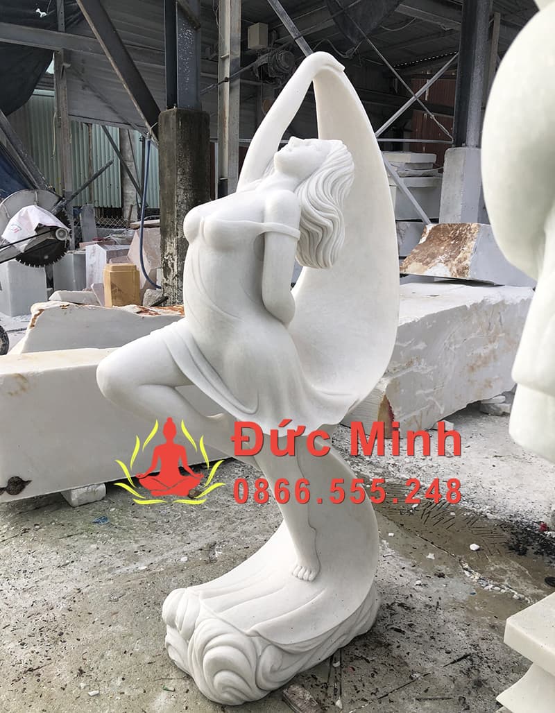 Tượng Nghệ Thuật Đá Cô Gái Múa Lụa Đẹp