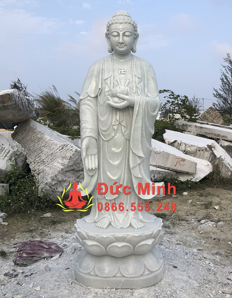 Tượng Phật A Di Đà Đá Non Nước Đẹp Cao 2m