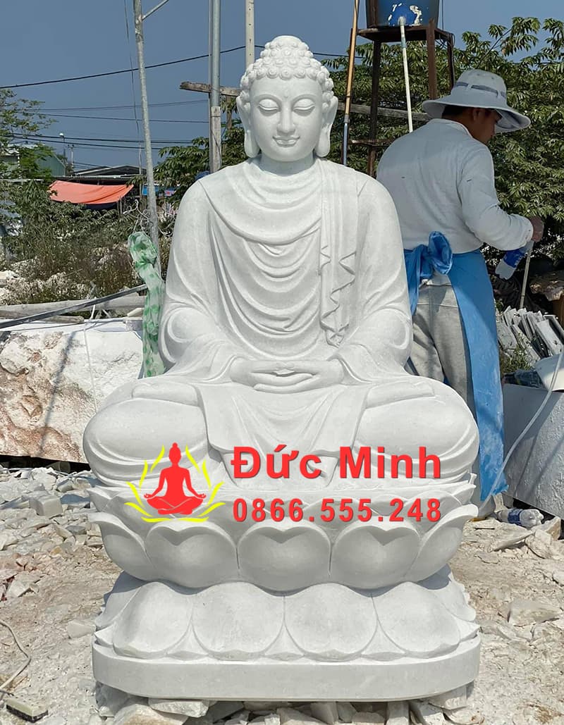 Tượng Thích Ca Đá Trắng Non Nước Đẹp