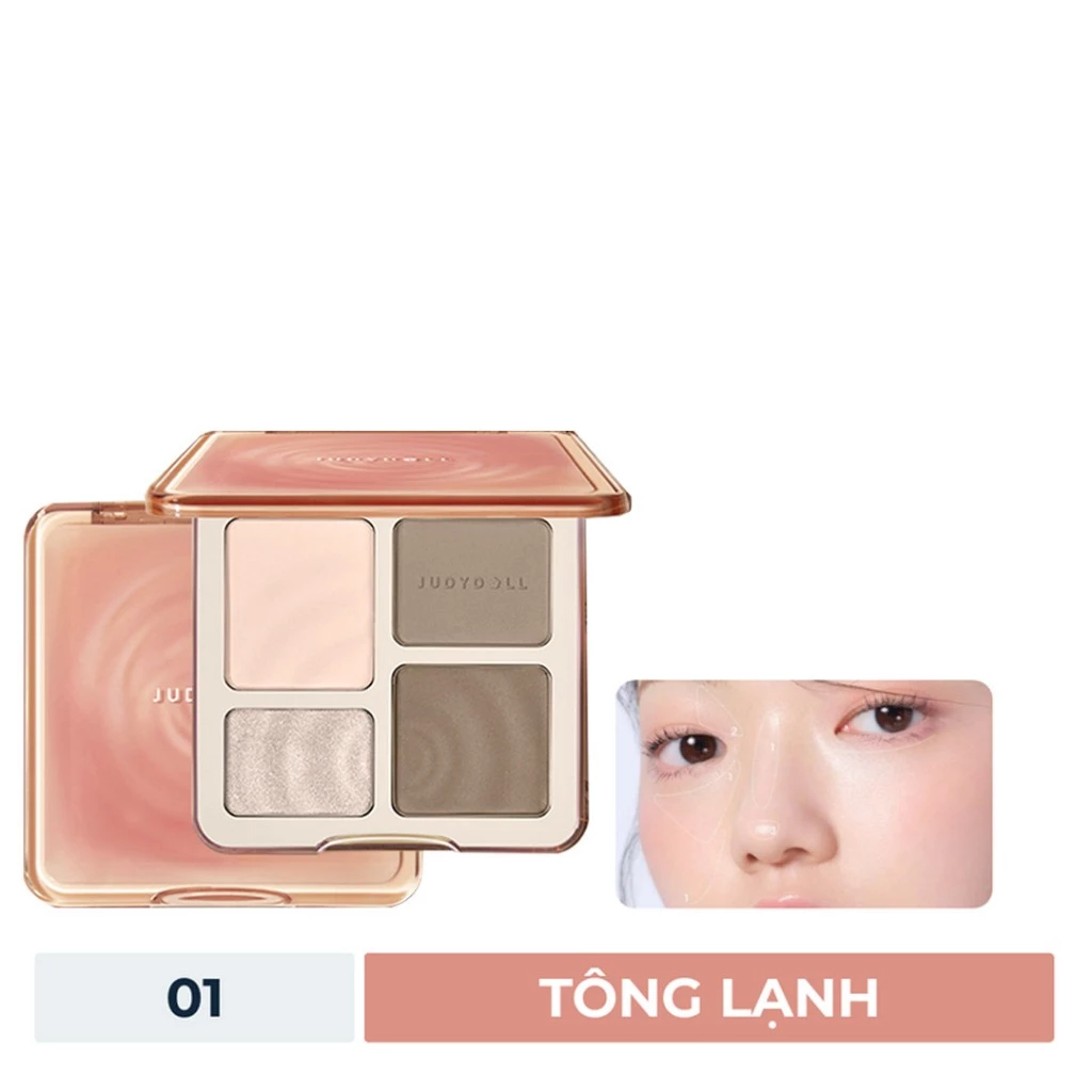 Bảng Phấn Bắt Sáng Và Tạo Khối 4 Ô JUDYDOLL Highlight & Contour Palette 9g
