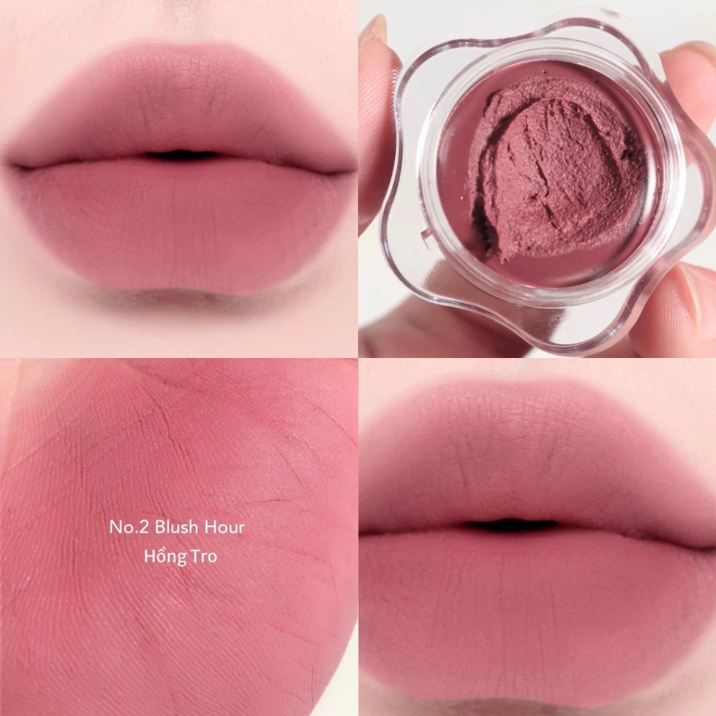 Son Kem Bùn Dearmay Kiêm Má Hồng Mờ Lì Thuần Chay Pure Falling Mood Lip Pot 6.5g