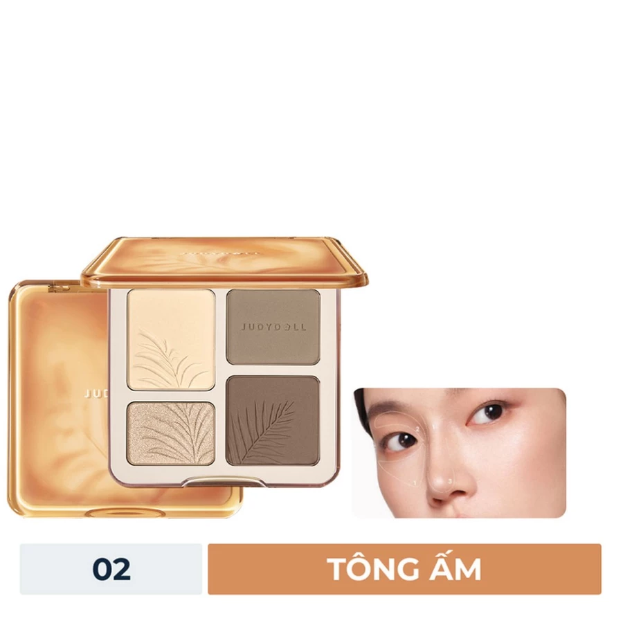 Bảng Phấn Bắt Sáng Và Tạo Khối 4 Ô JUDYDOLL Highlight & Contour Palette 9g
